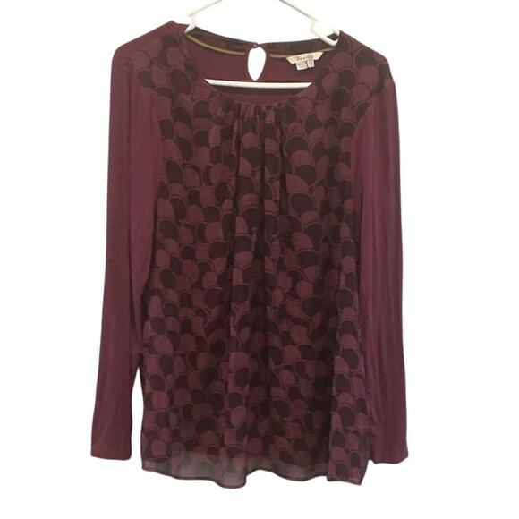 Boden Womens Top Size US 14 L XL Purple Sheer Overlay Shirt Business Casual Work - Picture 1 of 9
